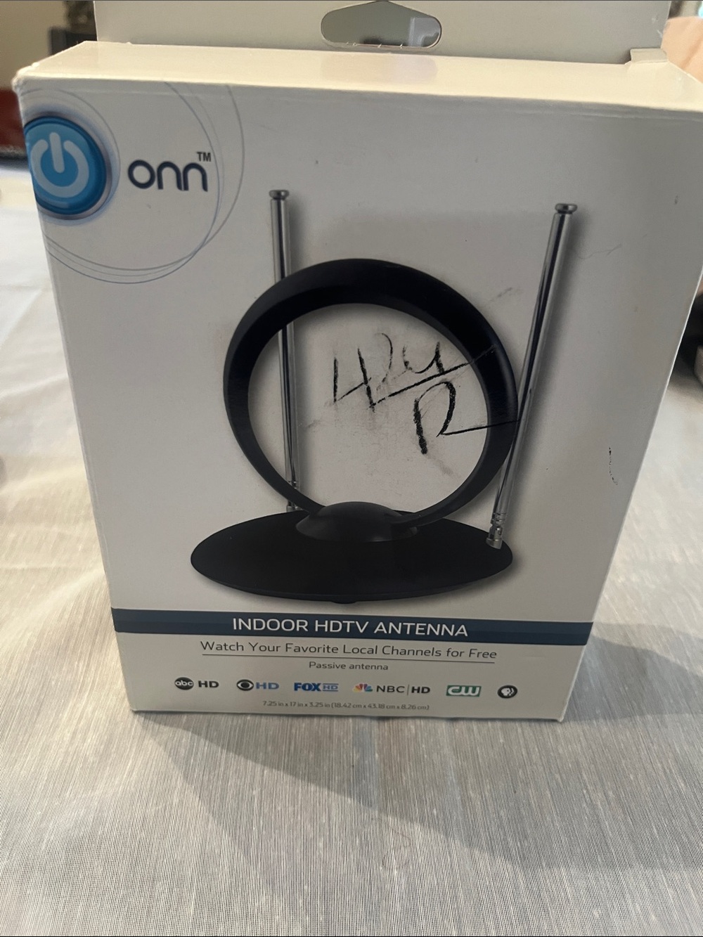 Onn Black Indoor HDTV Antenna - Compact Desktop Design